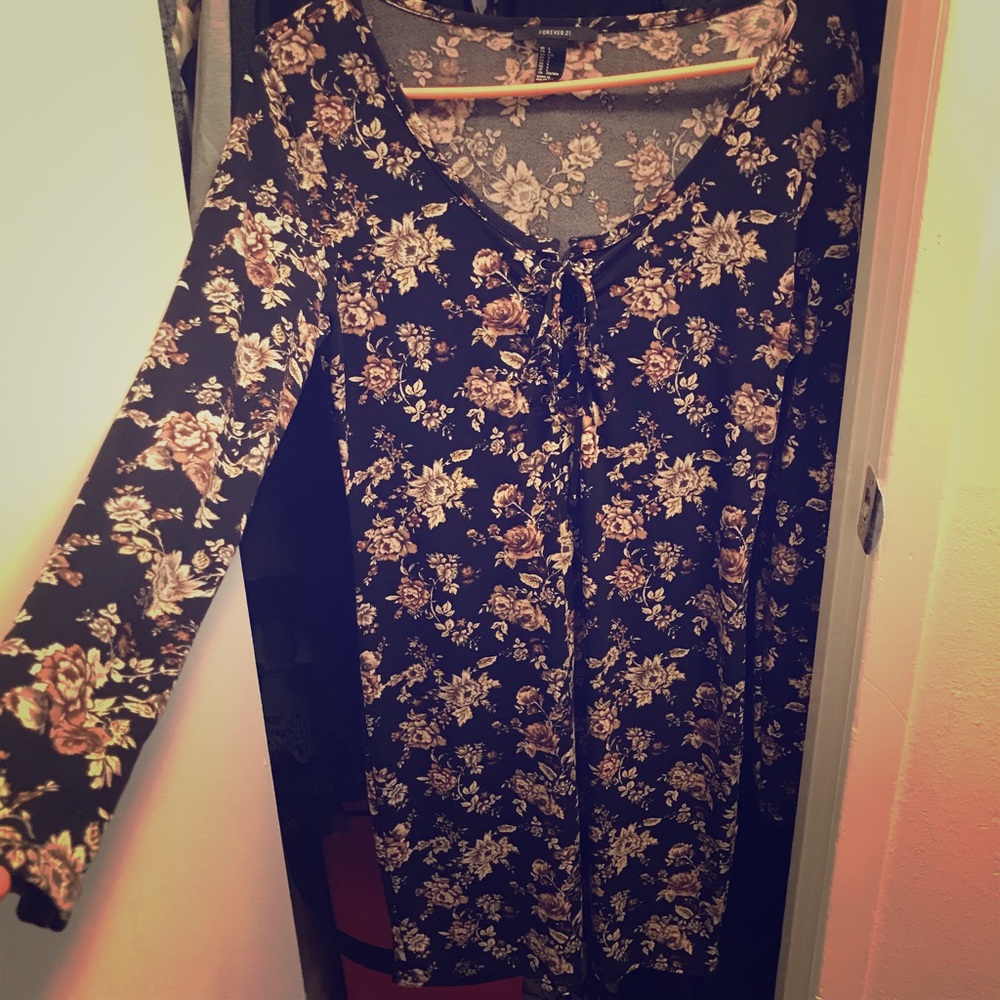 Long sleeve body con floral dress